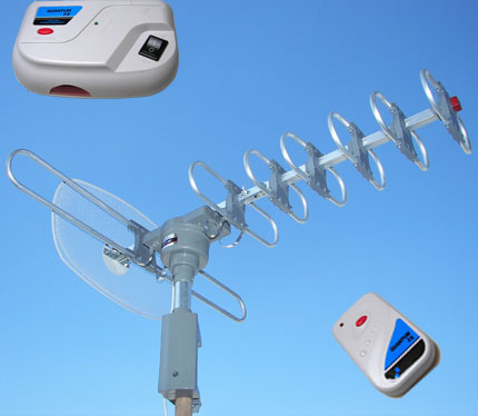 AMPLIFIED TV ANTENNA VHF UHF OUTDOOR HDTV HD ROTOR DTV