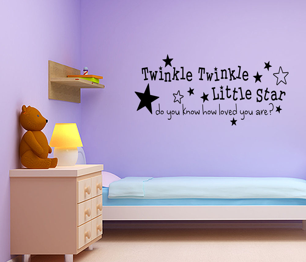 Twinkle Twinkle Little Star Nursery Wall Sticker Quote ...