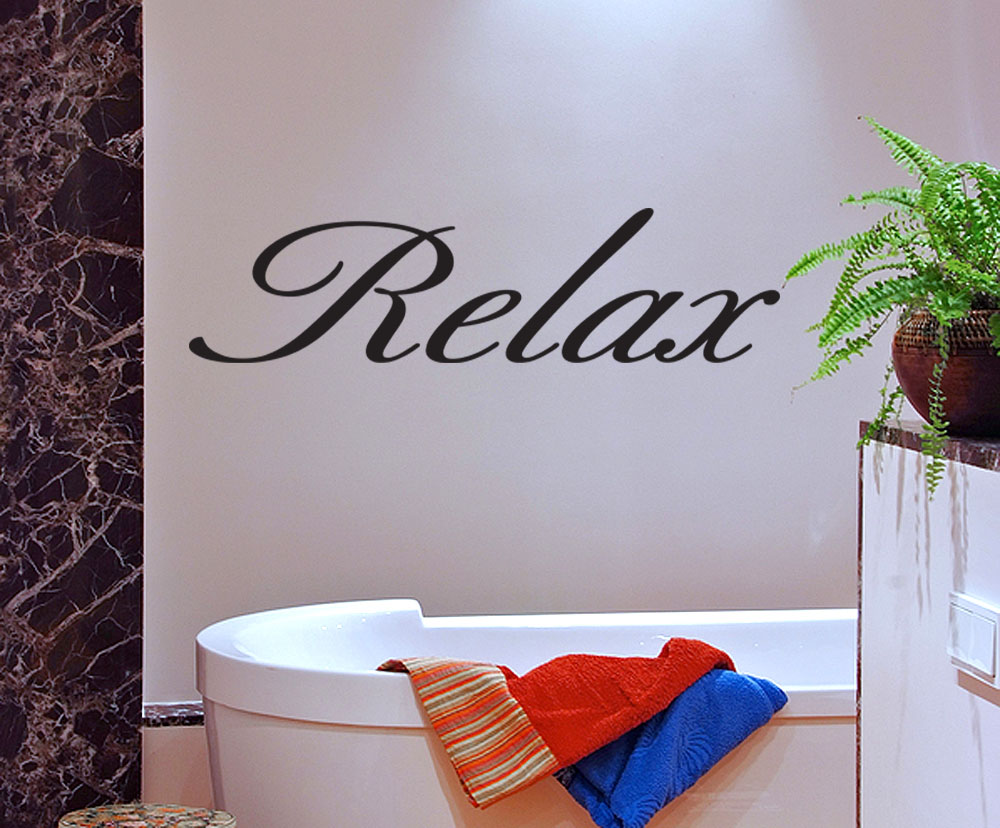 RELAXVinylWallquoteDecalBathroomDecorWallStickerRemovable