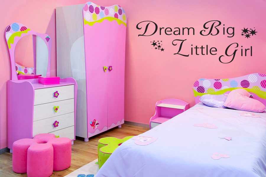 DREAM BIG LITTLE GIRL Girls Bedroom Wall Art Decal 28" eBay